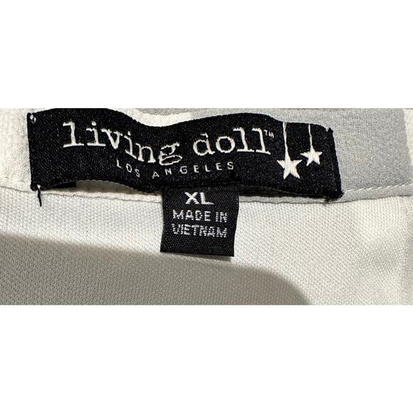 Living Doll Striped Mini Micro Short Skirt Size XL Party Rave Scalloped Hem - Picture 7 of 9